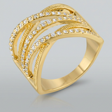 Avera Greta 0.57ct Cubic Zirconia Wide Cocktail Cable Ring — 5 / Gold — view 1