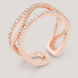 Avera Marina 0.5ct Cubic Zirconia Abstract Cuff Ring — 5 / Pink — view 1