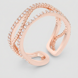 Marina 0.5ct CZ Abstract Cuff Ring — 5 / Pink — view 1