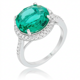 Avera Emie 7.3ct Cubic Zirconia Classic Statement Ring — 5 / Green — view 1