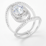 Avera Maura 2.4ct Cubic Zirconia Contemporary Cocktail Ring — 5 / Silver — view 2