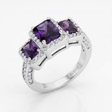 Avera Rita 2.3ct Cubic Zirconia Classic Trio Ring — 5 / Purple — view 1