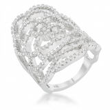 Rosa 1.25ct CZ Filigree Cocktail Ring — 5 / Silver — view 1