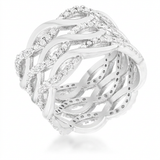 Avera Contemporary 0.88ct Cubic Zirconia Twist Wide Cocktail Ring — 5 / Silver — view 1