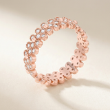 Avera Clara 1ct CZ Textured Bezel Set Eternity Ring — 5 / Pink — view 1