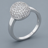 Avera Brie 0.6ct Contemporary Sphere Ring in Sterling Silver — 5 / Silver — view 1