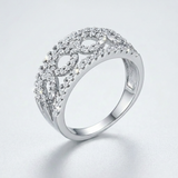 Avera Rina 0.5ct Cubic Zirconia Contemporary Band Ring — 5 / Silver — view 2