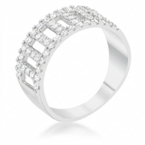 Avera Rey 0.5ct Cubic Zirconia Contemporary Band Ring — 5 / Silver — view 1