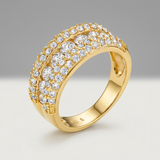 Avera Luna 1.1ct Cubic Zirconia 14k Gold Classic Band Ring — 5 / Gold — view 1