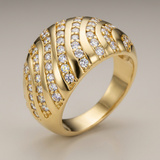 Avera Shayla 0.95ct Cubic Zirconia 14k Contemporary Dome Ring — 5 / Gold — view 1