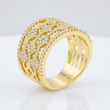 Avera Marlene 0.6ct Cubic Zirconia 14k Gold Wide Band Cocktail Ring — 5 / Gold — view 1