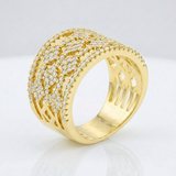 Avera Marlene 0.6ct Cubic Zirconia 14k Gold Wide Band Cocktail Ring — 5 / Gold — view 2