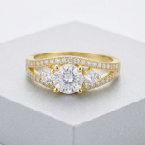 Avera Genna 1.1ct Cubic Zirconia 14k Gold Delicate Classic Ring — 5 / Gold — view 3