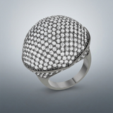 Avera Dara 4.75ct Cubic Zirconia Hematite Dome Cocktail Ring — 5 / Grey — view 1