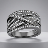 Avera Shirah 0.75ct Cubic Zirconia Hematite Wide Statement Ring — 5 / Grey — view 1