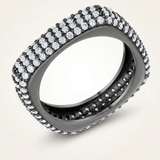 Avera Jana 1.29ct Cubic Zirconia Hematite Square Band Ring — 5 / Grey — view 1