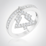 Avera Christmas Tree 0.3ct CZ Holiday Charm Ring 5 / Silver — 5 / Silver — view 1