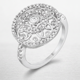 Avera Interlocking Circles Ring with Cubic Zirconia in Silver — 5 / Silver — view 1