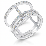 Avera 0.5Ct Parallel Ring with Brilliant Cubic Zirconia — 5 / Silver — view 1