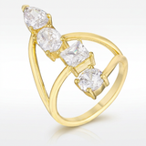 Avera 3CT Stunning CZ Ring in Radiant Gold Finish — 5 / Gold — view 1