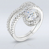 Avera 1.75Ct Chevron Wedding Set With Cubic Zirconia — 5 / Silver — view 1