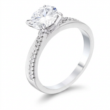 Avera 1.4Ct Contemporary Dainty Plated CZ Engagement Ring — 5 / Silver — view 1