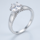 Avera 1.56Ct Contemporary Plated Cubic Zirconia Solitaire Ring — 5 / Silver — view 1