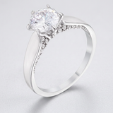 1.56Ct Contemporary Plated CZ Solitaire Ring — 5 / Silver — view 1