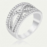 Avera .4Ct Plated Classic Twist Wide Cz Ring — 5 / Silver — view 1