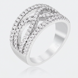 .4Ct Plated Classic Twist Wide CZ Ring — 5 / Silver — view 1