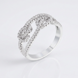 1.15Ct Plated CZ Pave Double Knot Ring — 5 / Silver — view 1