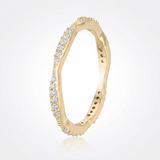 .42Ct Dainty 18k Plated Micro Pave CZ Stackable Eternity Ring — 5 / Gold — view 1