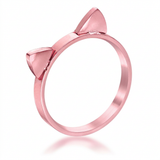 Avera Stainless Steel Cat Ear Ring In Pink — 4 / Pink — view 1