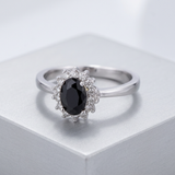 CZ Petite Oval Ring — 5 / Black — view 1