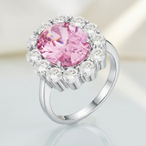 11.5Ct Plated Pale Oval Blossom Ring — 5 / Pink — view 1
