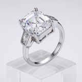 Avera 9.71 Ct Triple Stone Emerald Cut Cubic Zirconia Ring — 5 / Silver — view 1