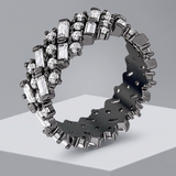 Avera Hematite Cz Alternating Baguette Round Eternity Band — 5 / Black — view 1