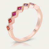 Avera Septem Multi-Color Princess Cut Half Eternity Band — 5 / Pink — view 1
