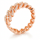Avera Cz Round Cut Flexible Chain Ring In Pink — 5 / Pink — view 1
