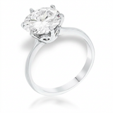 Avera 3.5 Carat Cubic Zirconia Classic Solitaire Ring — 5 / Silver — view 1