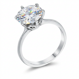Avera 3.5 Carat Cubic Zirconia Classic Solitaire Ring — 5 / Silver — view 2