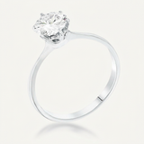 Avera 1 Carat Single Stone Cz Classic Solitaire Ring — 5 / Silver — view 1