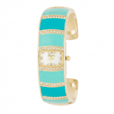 Avera Cuff Watch With Crystals In Turquoise And Aqua — One Size / Turquoise/Aqua — view 1