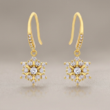 Avera Dainty Snowflake Drop Earrings in Polished Gold — One Size / Gold — view 1