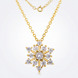 Avera Contemporary Cz Snowflake Necklace In Gold Tone — One Size / Gold — view 1