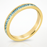 Avera Stylish Stackables Aqua Crystal Gold Ring — 5 / Turquoise/Aqua — view 1