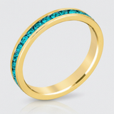 Avera Stylish Stackables Turquoise Crystal Gold Ring — 5 / Turquoise/Aqua — view 1