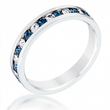Avera Clear and Blue Alternating Crystal Eternity Ring — 5 / Blue — view 1
