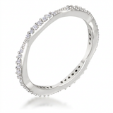Avera Dainty .42Ct Micro Pave Cz Stackable Eternity Ring — 5 / Silver — view 3