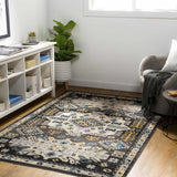 Cabacungan Black & Blue Washable Area Rug